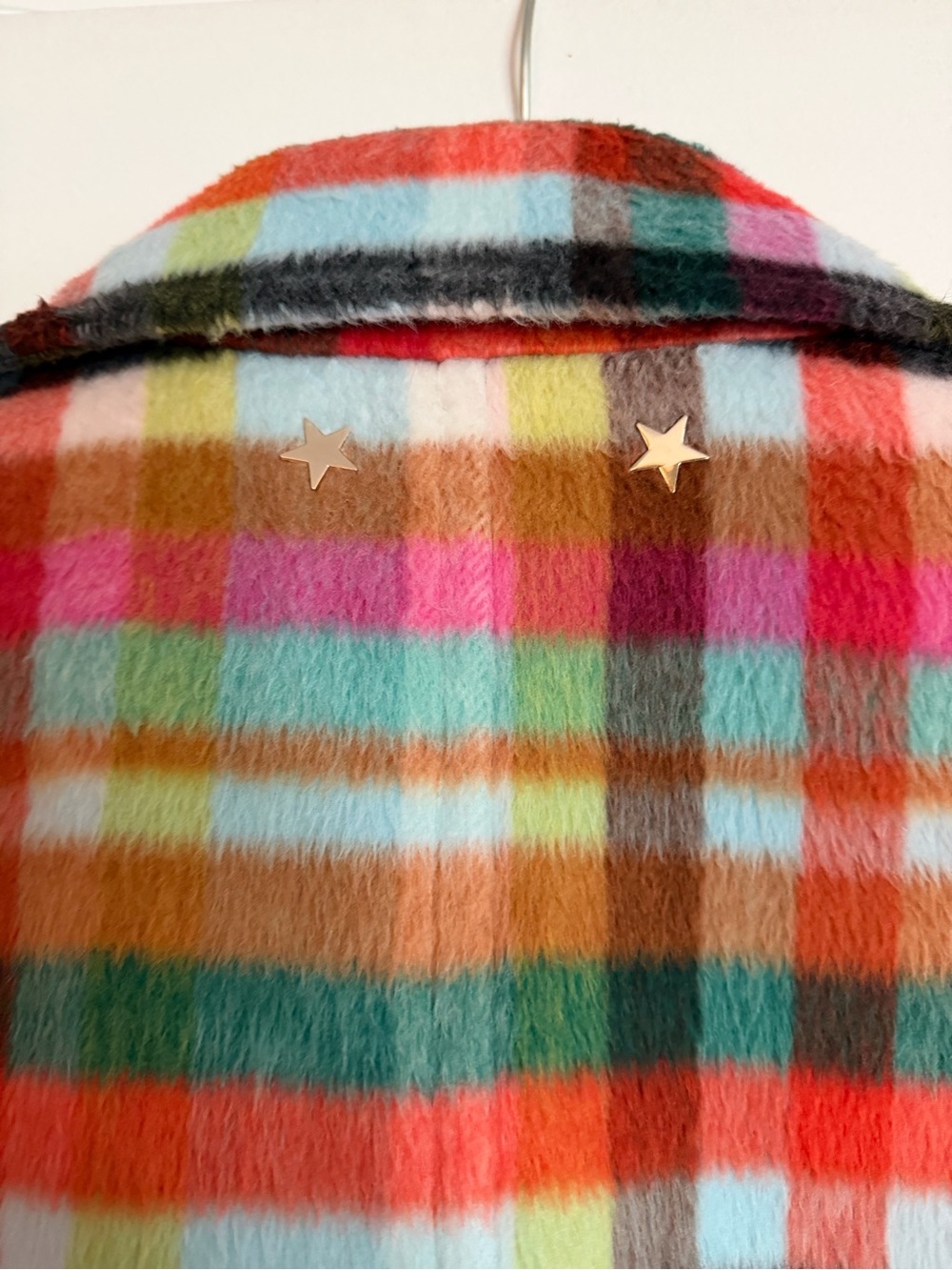 Double-Breasted Plaid Pea Coat in Multi-Color - on 34th - Picture 4 of 4